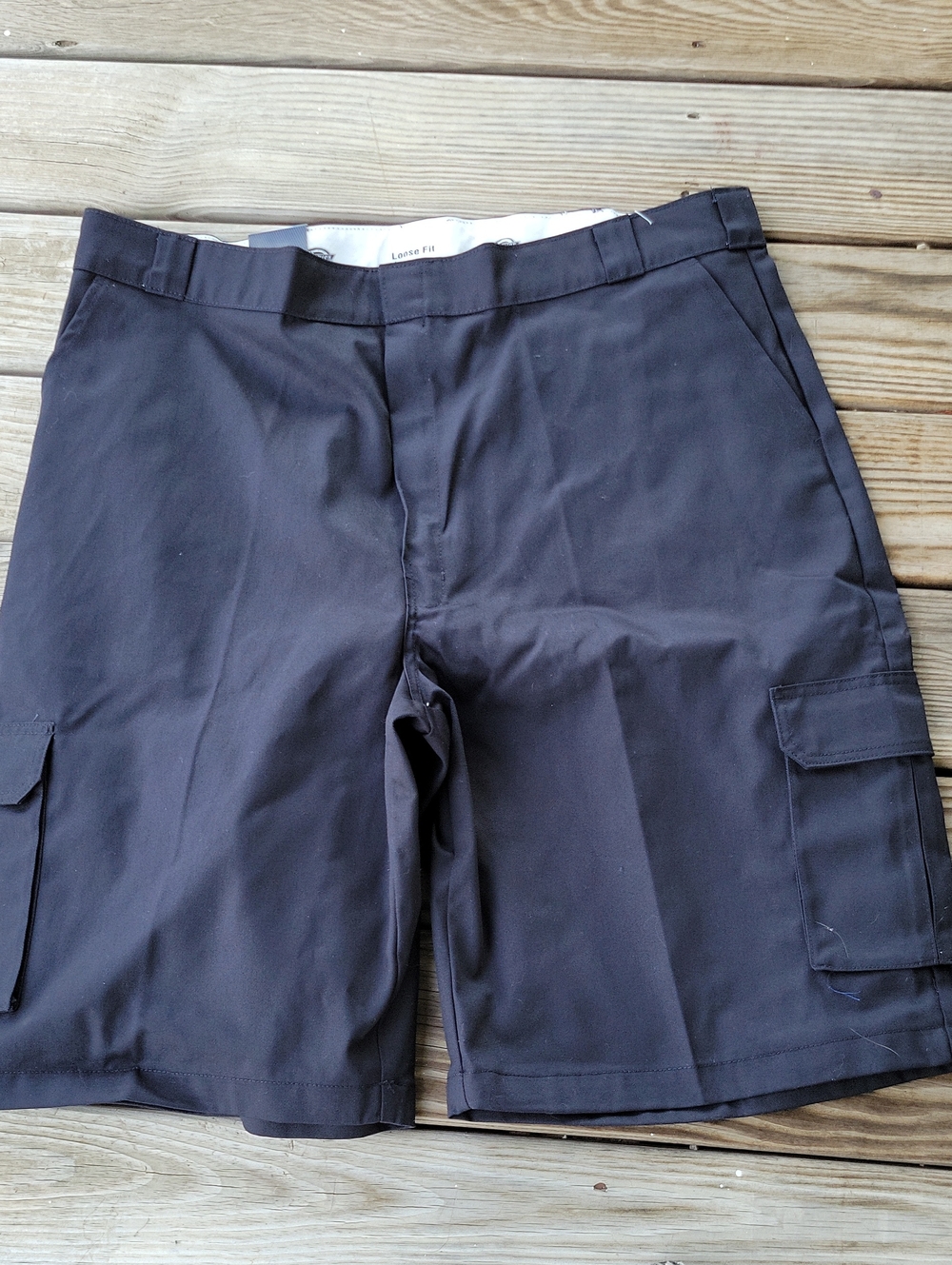 Dickies Men's Black Cargo Shorts with Side Pockets